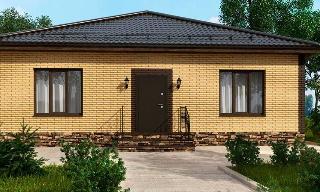 Проекты одноэтажных домов из кирпича | Строй-Свк - Северск от 3612 рублей