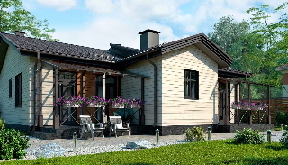 Проекты одноэтажных домов с гостиной от Строй-Свк в Северске - от 309600 рублей